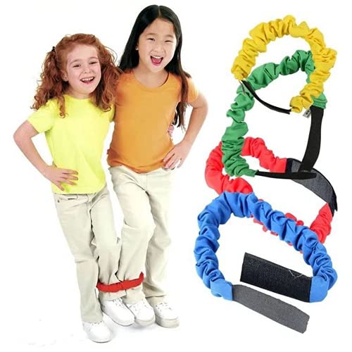 Legged Race Bands,Elastische Krawatte Seilriemen 4 PCS Leg Race Bands Komfortable Race Tie Rope Geburtstag Party Spiele für Kinder Carnival Field Day Hinterhof und Staffel Rennen Spiel Weihnachten von Nv Wang