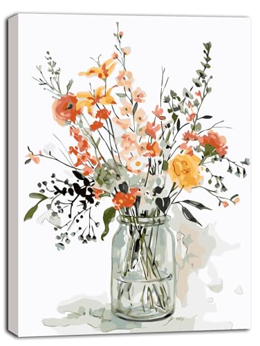 Nvseaty Malen Nach Zahlen Erwachsene Blumen, Paint by Numbers Adult Bastelset Erwachsene Frauen Kreativ Set DIY Set Malen nach Zahlen Leinwand Kinder ab 6 7 8 9 10 11 Jahre Mädchen von Nvseaty