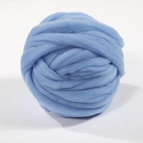 Nvzi 100 g Wollgarn, Faser-Roving-Wolle-Top, Wollfilz-Zubehör, reine Wolle, grobes Garn, Spinnwolle, zum Nadelfilzen, Nassfilzen, Heimwerken, Handspinnen, Denimblau von Nvzi