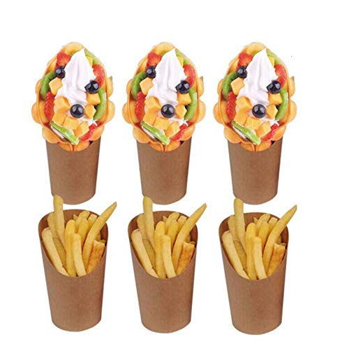 Nvzi 50 Stück Halloween Party Pommes Frites Halter Becher Take Out Party Kuchen Eierquaste Waffel Eisbecher Halter für Hochzeit Geburtstag Party Babyparty von Nvzi