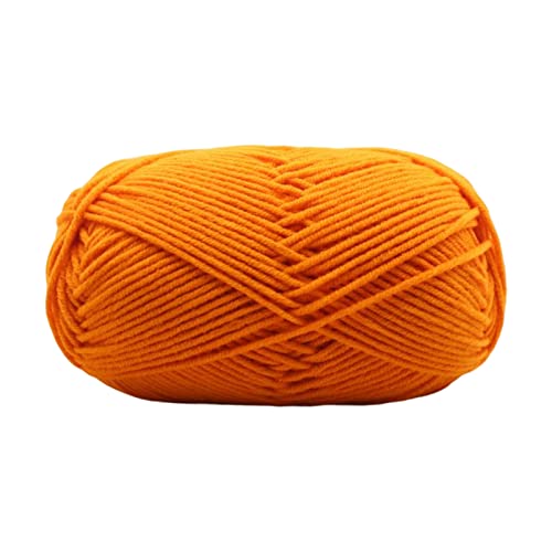 Nvzi Baumwollgarn, Strickwolle, ultraweich, 4-lagig, Milch-Baumwolle, Häkelgarn für Heimwerker, Handstricken, Babywolle, Handwerk, Schal, Häkelgarn, Zubehör (Orange) von Nvzi