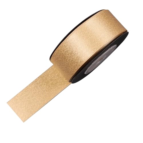 Nvzi Geschenkband, Blumen, Geschenkbox, Dekoration, Geschenkverpackung, Schleifenband, doppelseitiges gewebtes Band (2,2 x 500 cm, Gold) von Nvzi