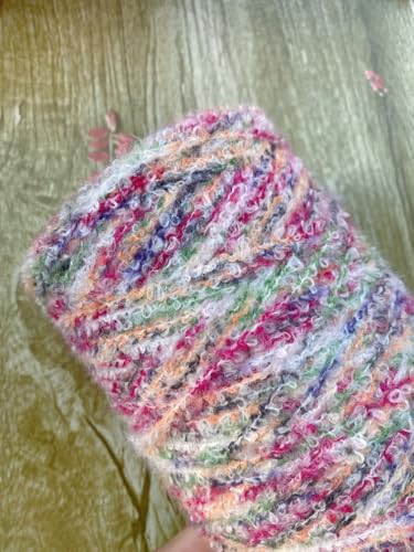 Nvzi Weiche Plüschwolle, Acryl, ausgefallenes Schlaufengarn für Puppenhaarherstellung, Häkeln, Stricken, Nadelfilzen, Puppenhaar, lockiges Haar, Spulen aus Wollfilz, kardierte Schafwolle, Roving, von Nvzi