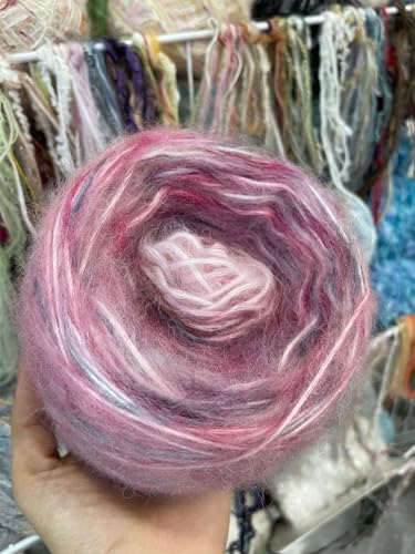 Nvzi Weiche Plüschwolle, Acryl, ausgefallenes Schlaufengarn für Puppenhaarherstellung, Häkeln, Stricken, Nadelfilzen, Puppenhaar, lockiges Haar, Spulen aus Wollfilz, kardierte Schafwolle, Roving, von Nvzi