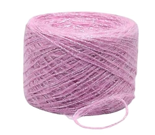 Nvzi Weiches und glänzendes, leichtes Kammgarn, verschiedene Bastelarbeiten, superweiche, flauschige Mischung zum Stricken, Häkeln, Weben und Weben, mehrfarbiges Garn zum Stricken, Rosa, 200 g von Nvzi