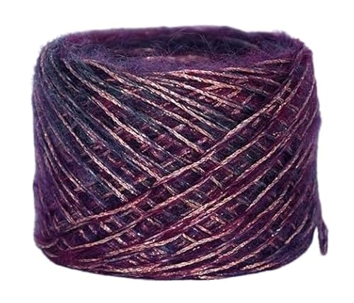 Nvzi Weiches und glänzendes Garn, 50 g, mehrfarbiges Garn zum Stricken, Häkeln, Weben, Landschaftsgarn, mehrfarbiges Garn zum Stricken, Häkelgarn, Violett-Gold von Nvzi