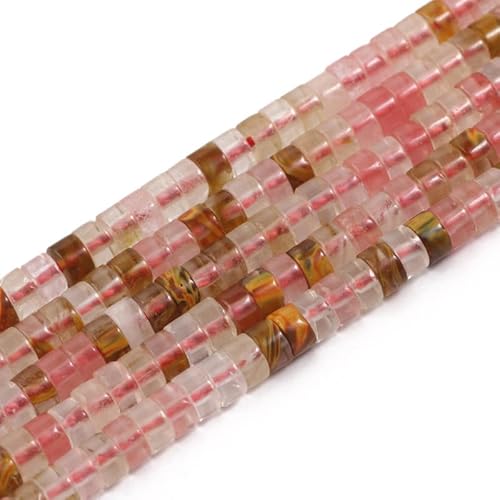 Nvzi - c 1 Stück 2 x 4 mm hellrosa gemischte Farben Radförmige runde Perlen DIY Armband Halskette Perlenzubehör Naturstein Abakus Perlen Zubehör von Nvzi