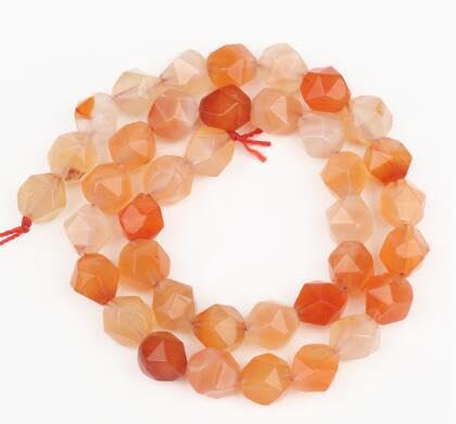 Nvzi -c 2 Stück orangefarbene Naturstein-Streuperlen, runde Perlen, DIY, kreatives handgefertigtes Armband, Perlenzubehör, 6 mm von Nvzi