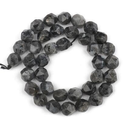 Nvzi -c 2 Stück schwarze Diamantschliff-Naturstein-Streuperlen, runde Perlen, DIY, kreatives handgefertigtes Armband, Perlenzubehör, 8 mm von Nvzi