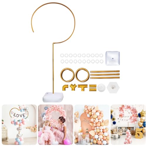 4 in 1 Wiederverwendbarer Ballonbogen Ständer Luftballon Bogen Kit, Biegbar Ballonbogen Gestell für Hochzeit, Babyparty, Geburtstags(Gold) von Nwvuop