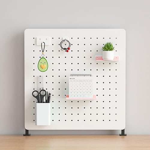 Pegboard Lochwand Haken Stecktafel Wand Organizer, Pegboard-Kombinationsset, Klemm-Pegboard für den Schreibtisch mit Zubehör, für Büro, Wohnheim, Zuhause(White,40 * 40cm) von Nxkhox