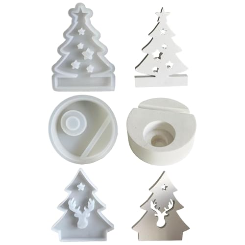 3 Stücks Silikonformen Gießformen Kerzenhalter 3D Weihnachtsbaumform Silikon Weihnachtsbaumform Silikon Weihnachtsbaumform Weihnachten Silikonform Seifenform von Nybhyjka