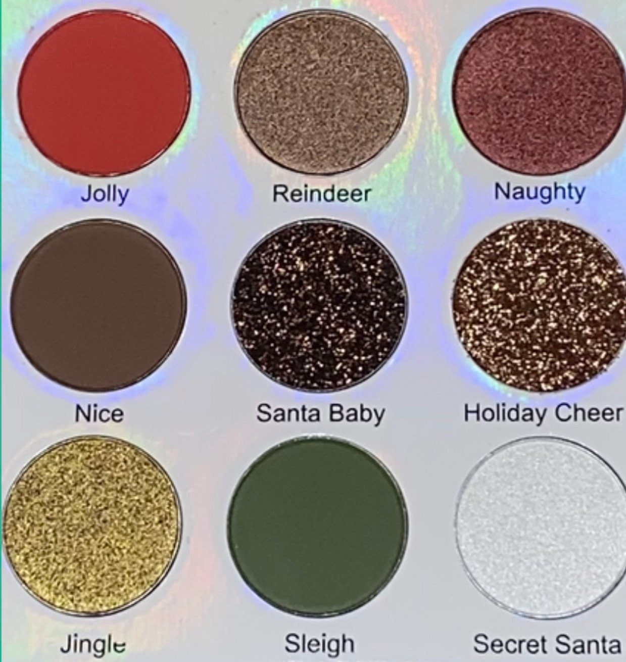 Weihnachts-Lidschatten-Palette, Glitzer-Lidschatten von NyreSkye