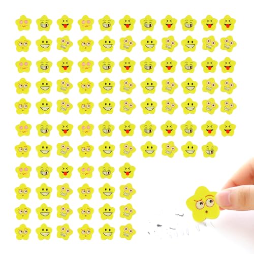 100 lustige Emoticon-Stern-Radiergummis, Weihnachtsgeschenkset für Kinder, knetbarer Radiergummi, Emoticon-Radiergummiblock von NyxSeat