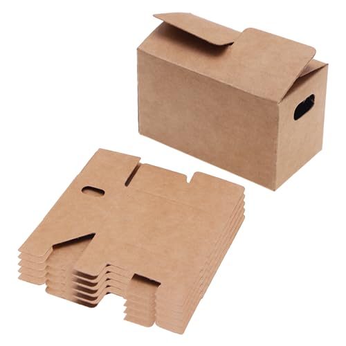 5 Mini-Umzugskartons, 8 x 4,4 x 5 cm große Verpackungsbox, Puppenhausmodell, tragbare Pappschachtel, Miniaturzubehör für Spiele, Sammlung, Umzug (braun) von NyxSeat