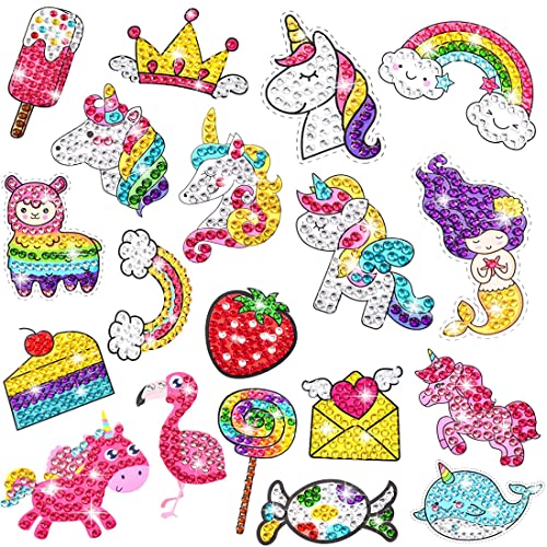 Einhorn Diamond Painting Für Mädchen Diamond Bilder Kinder Geschenke Diamond Painting Sticker Diamant Spielzeug für Kleinkinder Farbaufkleber Ab 4 5 6 7 8 10 Jahre Mädchen von O-Kinee