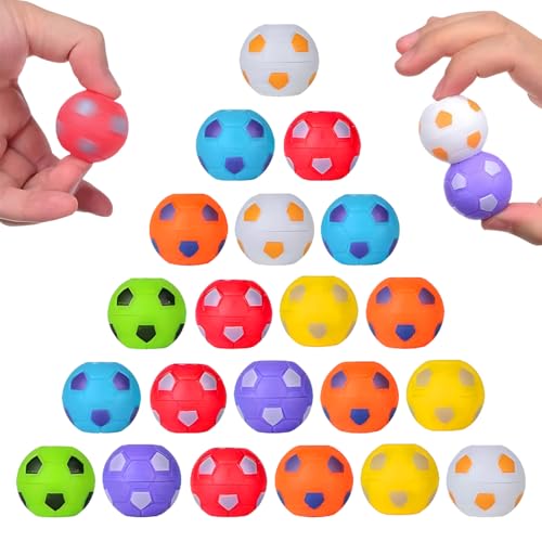 Fußball Spinner Fingerspitzen Spielzeug, 24 Stück Fußball Fidget Spinner Ball, Drehbare Spiel Kinder Mini Fusball Spinnendes Spielzeug für Klassenzimmer Preise Geschenke Kindergeburtstag von O-Kinee