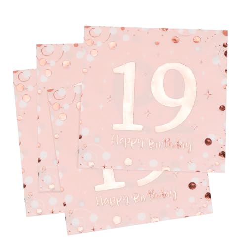 Servietten 19. geburtstag, 30 Stück Rosa Geburtstags Servietten, Happy Birthday 19 Servietten, 3-Lagig Milestone 19 Tischdekoration Papierservietten für Frauen Geburtstag Feiern Party Jubiläum Servietten 19. geburtstag, 30 Stück Rosa Geburtstags Servietten, Happy Birthday 19 Servietten, 3-Lagig Milestone 19 Tischdekoration Papierservietten für Frauen Geburtstag Feiern Party Jubiläum von O-Kinee