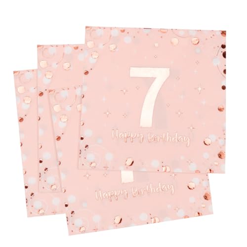 Servietten 7. geburtstag, 30 Stück Rosa Geburtstags Servietten, Happy Birthday 7 Servietten, 3-Lagig Milestone 7 Tischdekoration Papierservietten für mädchen Geburtstag Feiern Party Jubiläum Servietten 7. geburtstag, 30 Stück Rosa Geburtstags Servietten, Happy Birthday 7 Servietten, 3-Lagig Milestone 7 Tischdekoration Papierservietten für mädchen Geburtstag Feiern Party Jubiläum von O-Kinee