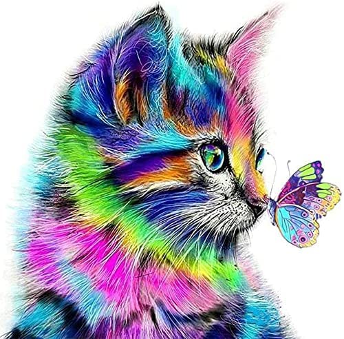 O&BTRC01 Diamond Painting Katze, Diamond Painting Kinder Katzen 5D Diamant Painting Bilder Tiere, Diamond Painting Set von O&BTRC01