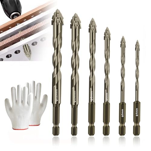 4/6Pcs New Four-Flute Sawtooth Eccentric Drill Bit, Four-Edged Serrated Eccentric Drill, Multifunction Drill Bit Set, High Hardness Skewed Head Eccentric Drill Bits, 4/5/6/8/10/12mm von OADAA