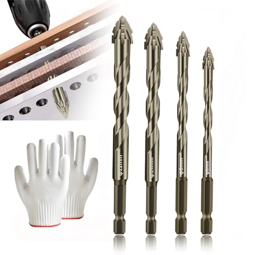 4/6Pcs New Four-Flute Sawtooth Eccentric Drill Bit, Four-Edged Serrated Eccentric Drill, Multifunction Drill Bit Set, High Hardness Skewed Head Eccentric Drill Bits, 6/8/10/12mm von OADAA