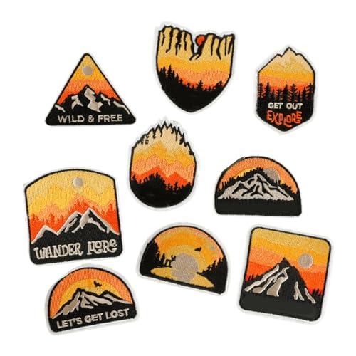 9pcs Gestickte Bergflecken Thermoadhäsive Flecken Die Applikationen Für Kleidung Und Accessoires Nähen von OAJABBGE