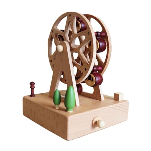 OAJABBGE Vintage Spieluhr Holzfigur Drehbar Spielender Zug Spieluhr Heimdekoration Ornament Weihnachten Geburtstagsgeschenk von OAJABBGE