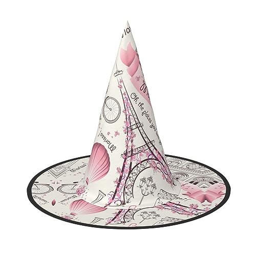 OAKETE Dog and Paris Towe Halloween Full Hat Wide Edge Foldable Sharp Hat Halloween Costume Accessories von OAKETE