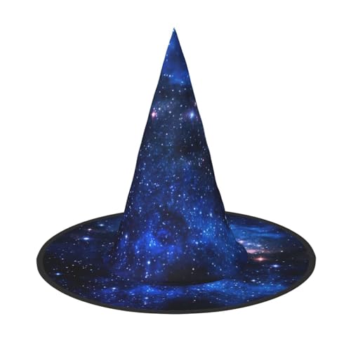 OAKETE Galaxy Night Halloween Full Hat Wide Edge Foldable Sharp Hat Halloween Costume Accessories von OAKETE