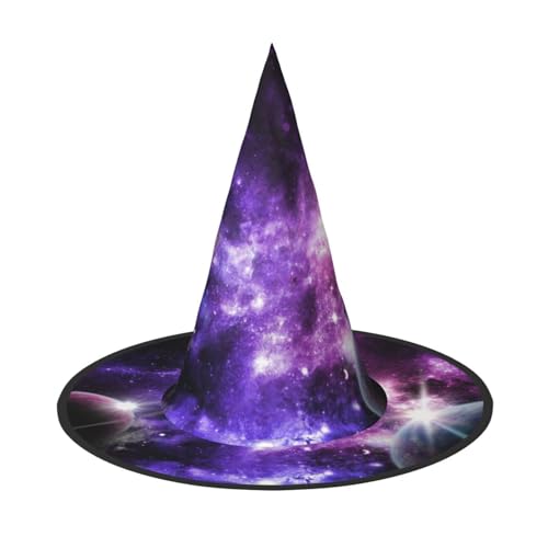 OAKETE Galaxy Sky Halloween Full Hat Wide Edge Foldable Sharp Hat Halloween Costume Accessories von OAKETE