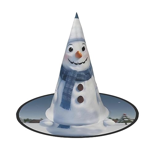 OAKETE Niedlicher Schneemann Parrern Halloween Vollhut Breiter Rand Faltbarer Scharfer Hut Halloween Kostüm Zubehör von OAKETE