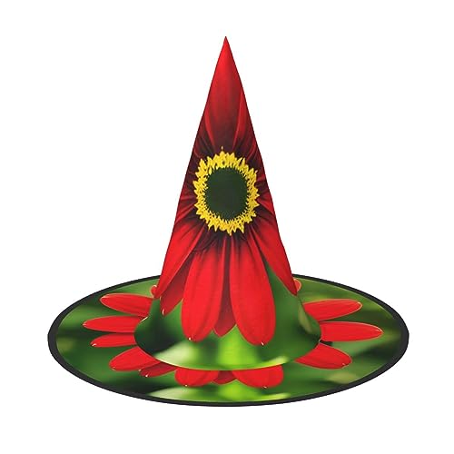 OAKETE Rote Blume Halloween ganzen Hut breiten Rand faltbar scharfen Hut Halloween Kostüm Zubehör von OAKETE