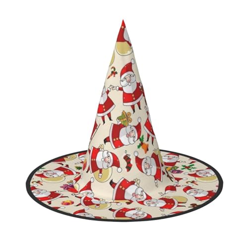 OAKETE Weihnachten Cartoon Santa Claus Halloween Full Hat Wide Edge Faltbare Scharfe Hut Halloween Kostüm Zubehör von OAKETE