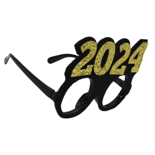 OATIPHO 1 Paar 2024 Digitalbrille Partybrille Runder Rahmen Modisch Neujahrsbrille 2024 Vorabend Partyzubehör 2024 Brille Neonparty Rave-accessoires Gänseblümchen Leuchtstab Glühen Vlies von OATIPHO