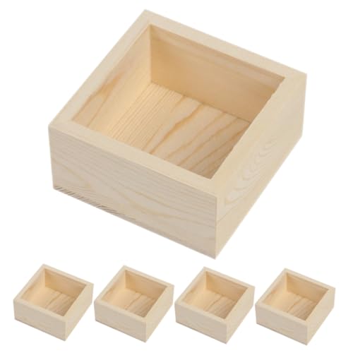 OATIPHO 1 Satz Blumentopf in Holzkiste Cube-aufbewahrungseinheit Kücheneimer Storage Boxes Aufbwahrungs-box Holzbox Geschenkboxen Aus Holz Zum Basteln Kiefernholz 5st von OATIPHO