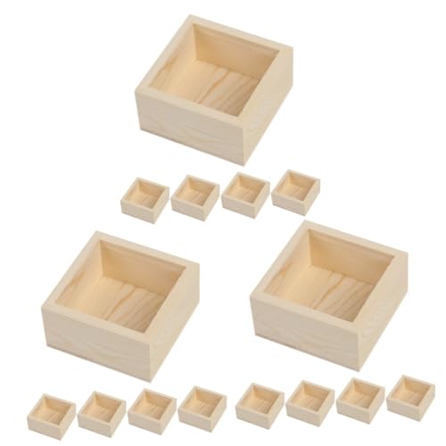 OATIPHO 1 Satz Blumentopf in Holzkiste Cube-aufbewahrungseinheit Kücheneimer Storage Boxes Aufbwahrungs-box Holzbox Geschenkboxen Aus Holz Zum Basteln Kiefernholz 5st von OATIPHO