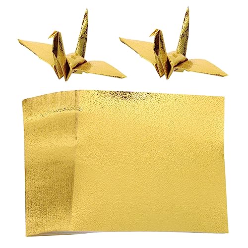 OATIPHO 100 Blatt Einseitiges Perlmutt-origami Farbiges Kopierpapier Farbiges Papier Kunstdruckpapier Kettenstreifen Aus Papier Glänzendes Origami-papier Buntes Tonpapier Golden von OATIPHO