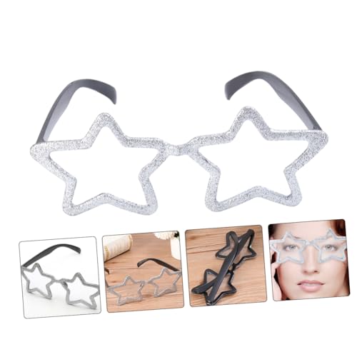 OATIPHO 2 Gläser Der Sterne Party-kostüm-brille Urlaubsparty-brille Blöde Sonnenbrille Abschlussball Stern Brille Partybrille Geburtstagsparty-brille Plastik Silver von OATIPHO