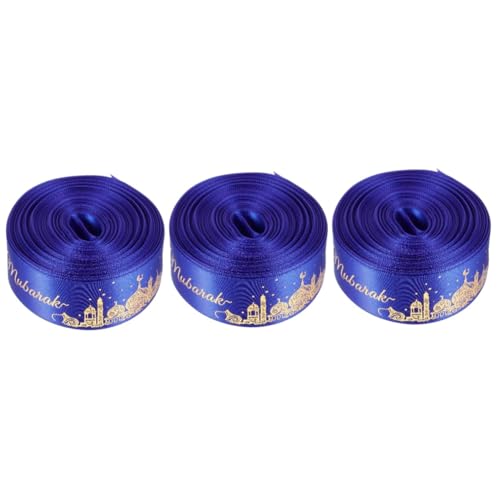 OATIPHO 3 Rollen Ramadan-Festband grünes Drahtband Wickelschnur feiern Eid Mubarak Kuchendeckel Wickelband ribbon bandfeile dekoringe Geschenkband basteln Partyverpackungsband Polyester von OATIPHO