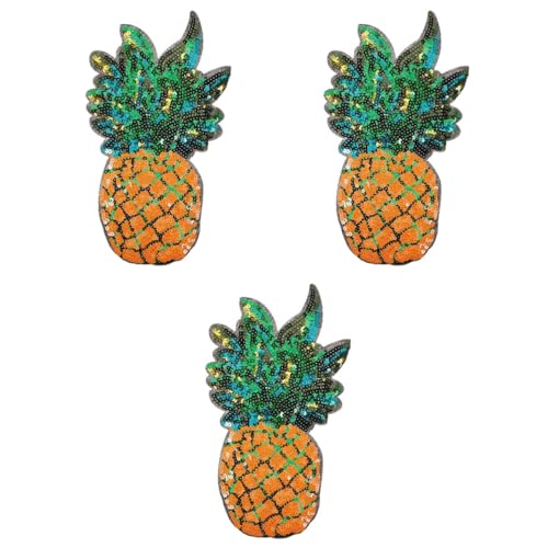 OATIPHO 3st Ananas-pailletten-patch Aufkleber Chenille-buchstaben-patches Flecken Gestickte Aufnäher Chenille-patches Benutzerdefinierter Patch Flicken Aufnähen Patches Für Hüte Polyester von OATIPHO