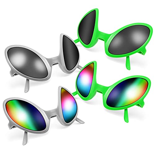 OATIPHO 4 Stück Alien Brille Lustige Sonnenbrille Für Fasching Und Karneval Futuristische Kostüm Requisiten Bunte Simulation Brille Für Partys Und Cosplay Aktivitäten von OATIPHO