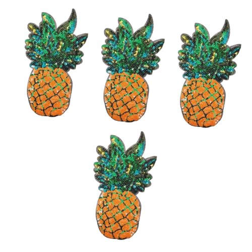 OATIPHO 4 Stück Ananas-Pailletten-Patch muttertagsgeschenk zum basteln sticken bonnets caps Buchstabenflecken Gänseblümchen-Aufkleber zarte Kleiderflicken abriebfeste Hutaufnäher Polyester von OATIPHO