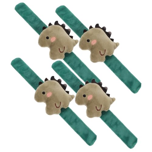 OATIPHO 4 Stück Dinosaurier-armband Partyzubehör Partygeschenke Slap-bands Mit Tiermotiven Ohrfeigenarmbänder Zur Dekoration Schlagarmband Klopfendes Armband Stoff Light Green von OATIPHO