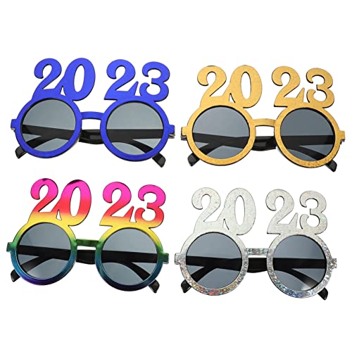 OATIPHO 4 Stück Gläser faschingsbrille karnevalsbrille partybrillen spassbrillen festival brillen Runde Retro-Steampunk-Sonnenbrille Alien-Brille interessante Brille Brillenstütze Plastik von OATIPHO