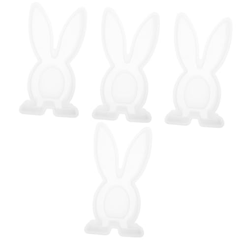 OATIPHO 4 Stück Kaninchen Schimmel Hase Kuchenform Liner Würfel ostern kaninchen silikonformen gießformen home decor Wanddeko Form DIY liefert flexibles Kaninchen Kieselgel Weiß von OATIPHO