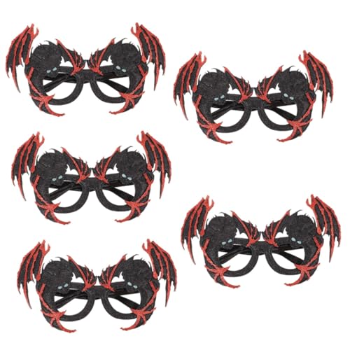 OATIPHO 5 Paare Halloween-brille Requisiten Für Halloween-fotoautomaten -sonnenbrille Gruselige Brille Halloween-party-brille Neuheitsgläser Aus Papier Neuartige Partybrille Stoff von OATIPHO