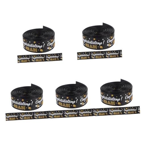 OATIPHO 5 Rollen Staffelungsband seidenband ribbon Feuerband hochzeitdeko studienabschluss Zeremonie Satinband Samtband Dekorationen Grad Geschenkband Band für die Party Polyester von OATIPHO