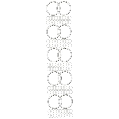 OATIPHO 5 Sätze Flach Ring Silberringe Schlüsselringe Ringe Aus Sterlingsilber D-ring Schlüsselring-clips Schlüsselanhängerringe Silberne Biegeringe Schleife Tippet Metall 40 Stück * 5 von OATIPHO