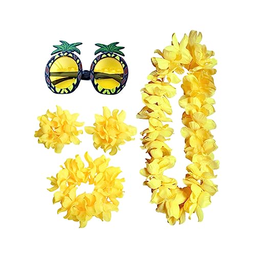 OATIPHO 5St Ananas-Brille hawaiianische Halskette hawaiianische Blumenkette hawaiianische Partygeschenke hawaii party dekoration hawaii schmuck Gelbe Brillen Partybrille Ananas Brille von OATIPHO